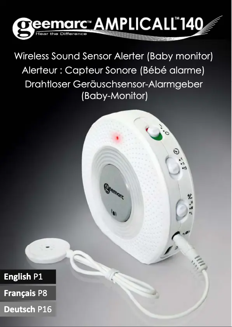 Page 1 de la notice Manuel utilisateur Geemarc AMPLICALL 140