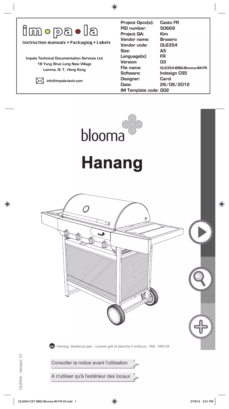 Page n°1 - Manuel utilisateur Blooma Hanang