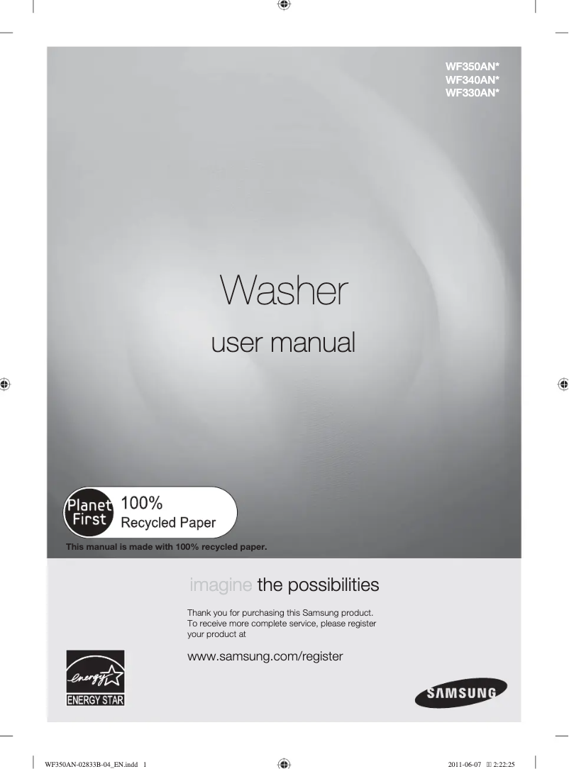 Page n°1 - Manuel utilisateur Samsung WF340ANG/XAX