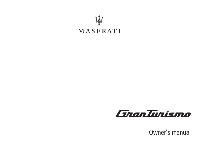 Page n°1 - Manuel utilisateur Maserati GranTurismo Sport (2018)