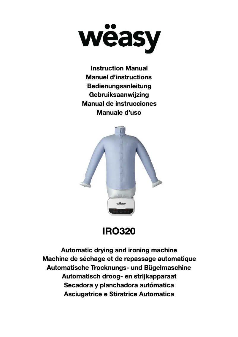 Page 1 de la notice Manuel utilisateur Wëasy IRO320