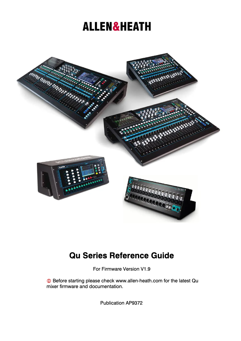 Page 1 de la notice Manuel utilisateur Allen & Heath Qu-32
