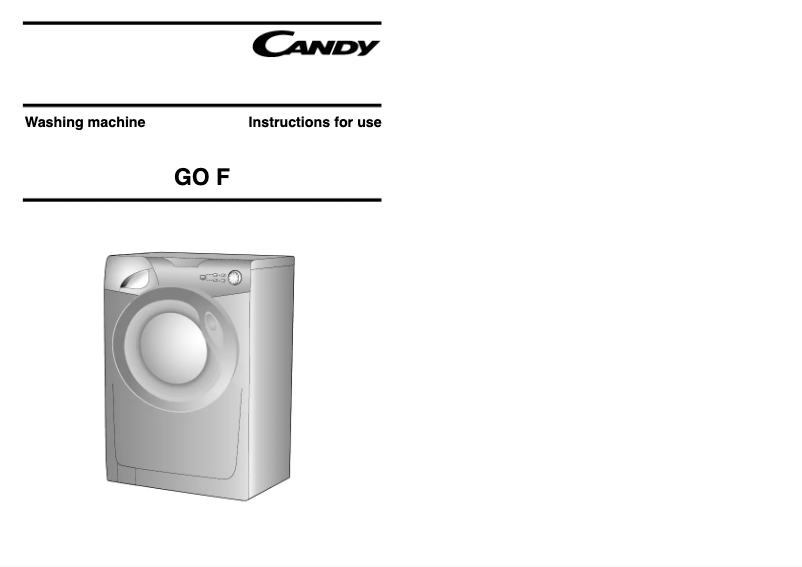 Page n°1 - Manuel utilisateur Candy GO F 842
