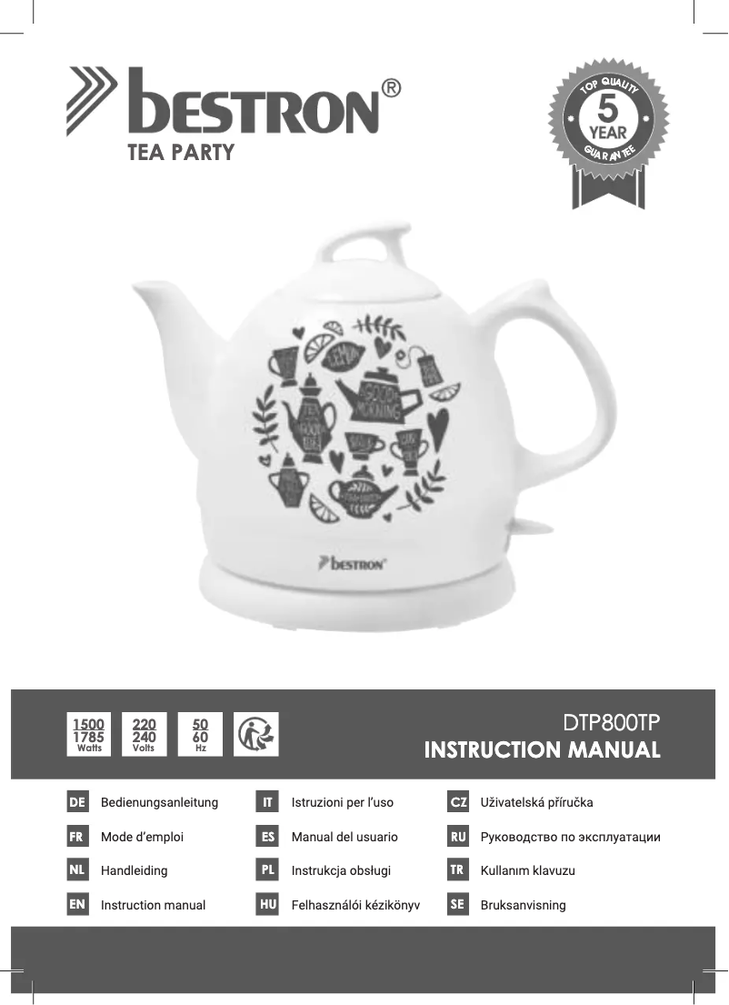 Página 1 del manual Manual de usuario Bestron DTP800TP