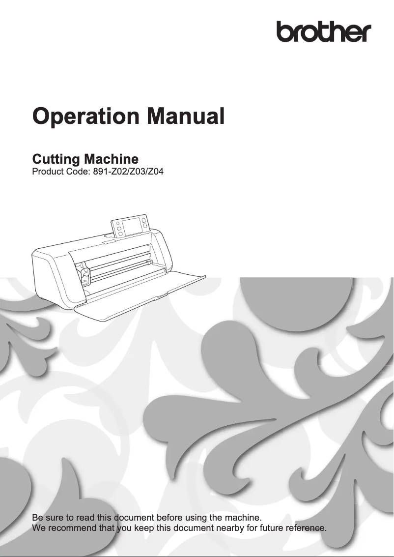 Image de la première page du manuel de l'appareil ScanNCut CM350e