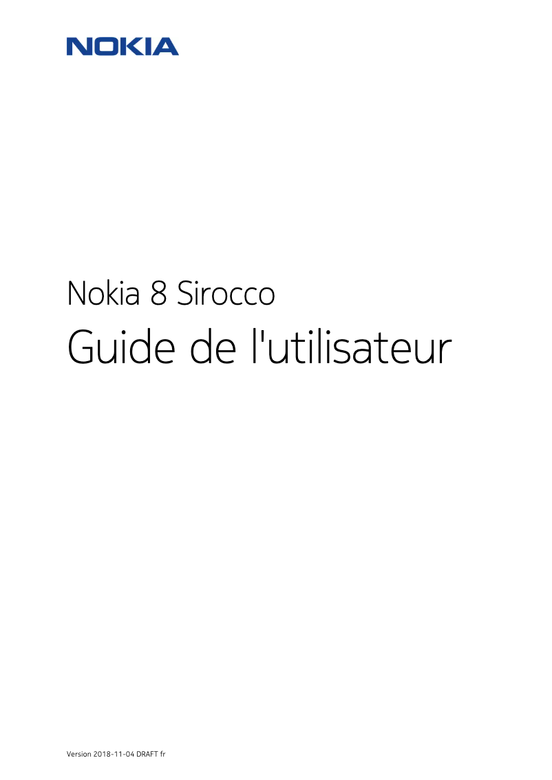 Page n°1 - Manuel utilisateur Nokia 8 Sirocco