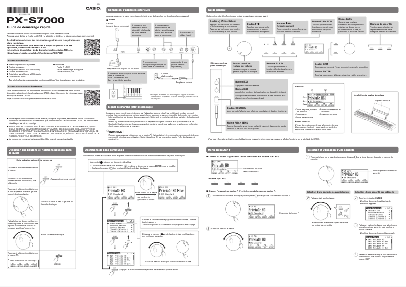 Image de la première page du manuel de l'appareil Privia PX-S7000