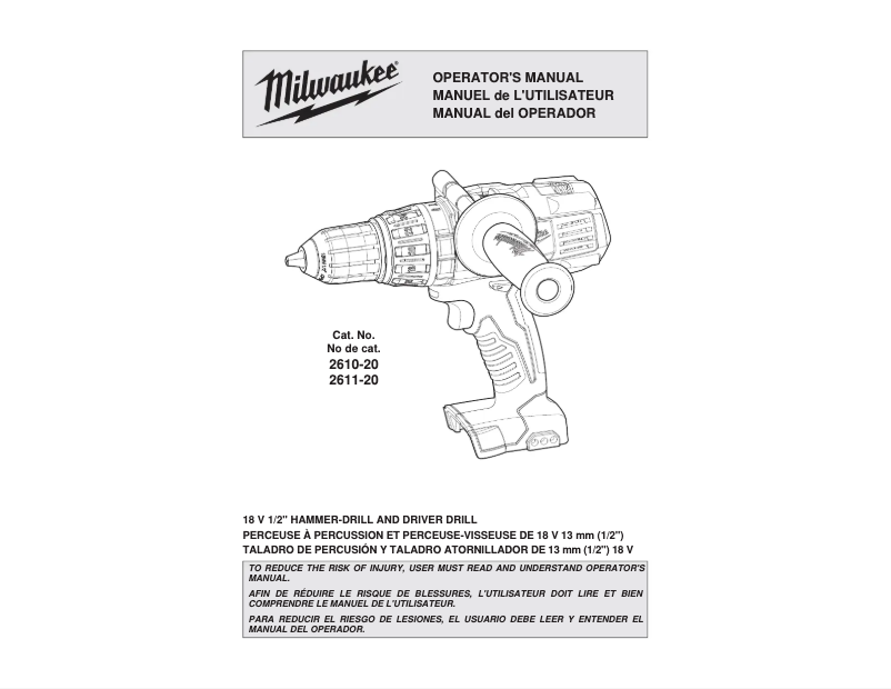 Página 1 del manual Manual de usuario Milwaukee 2610-24