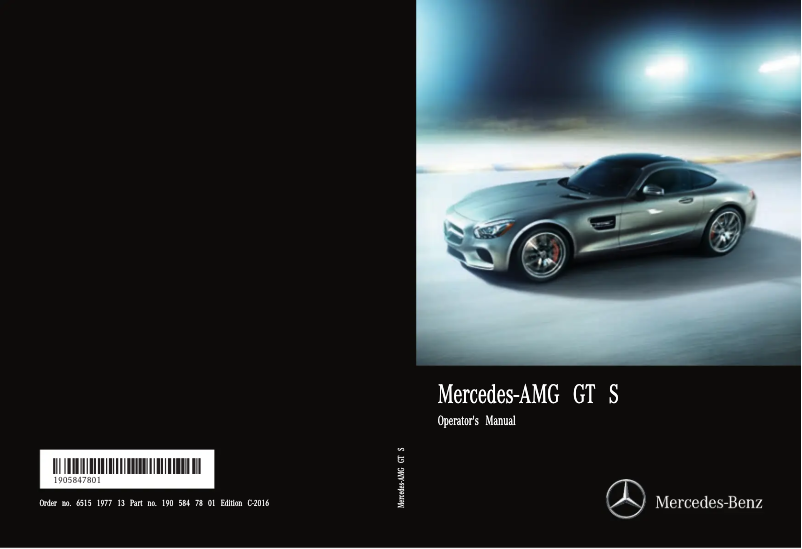 Page 1 de la notice Manuel utilisateur Mercedes-Benz GTS-Class AMG (2016)