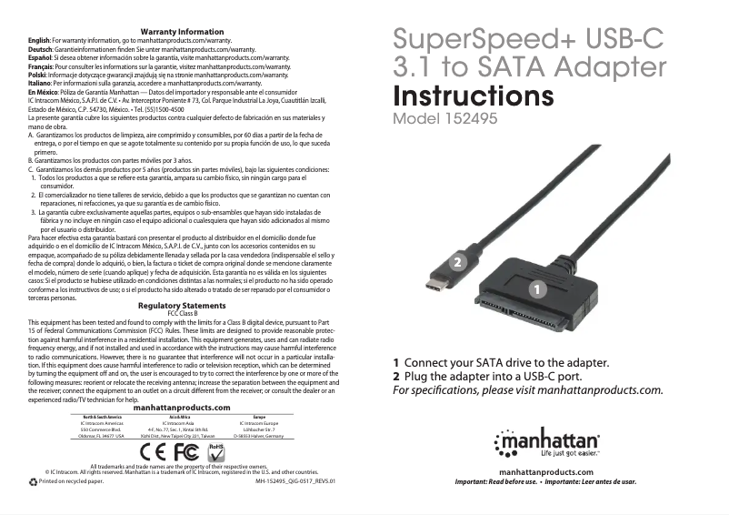 Image de la première page du manuel de l'appareil 152495