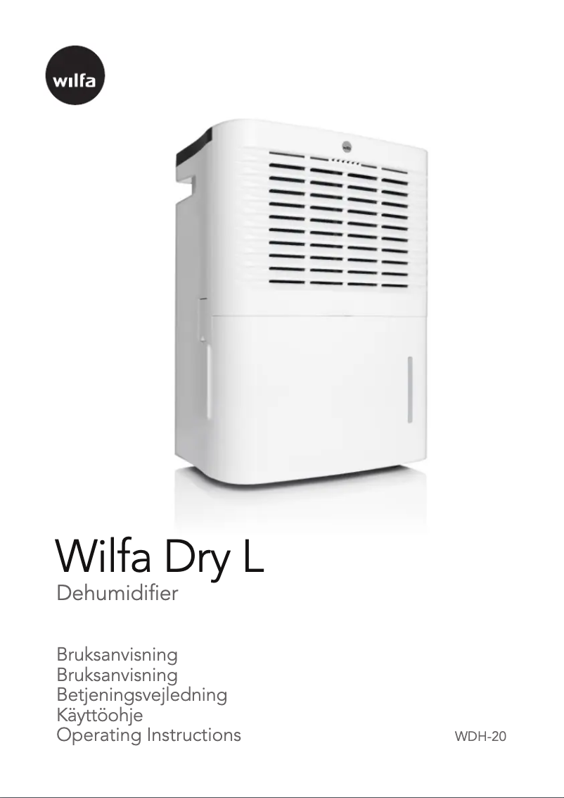 Page 1 de la notice Manuel utilisateur Wilfa Dry L WDH-20
