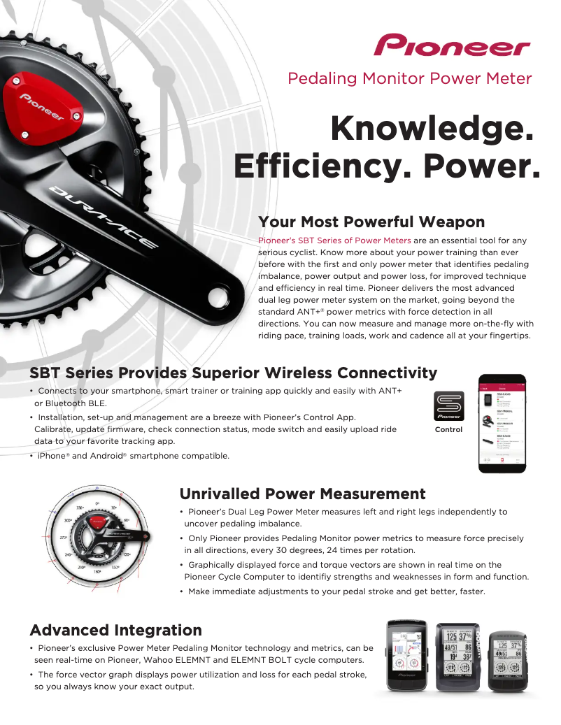 Page 1 de la notice Fiche technique Pioneer SBT-PM9100C