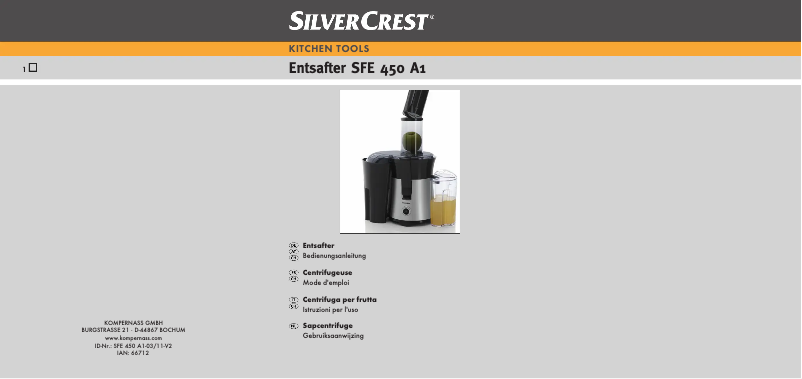 Página 1 del manual Manual de usuario SilverCrest SFE 450 A1