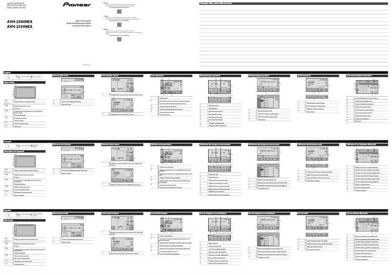 Page n°1 - Guide de démarrage rapide Pioneer AVH-2550NEX