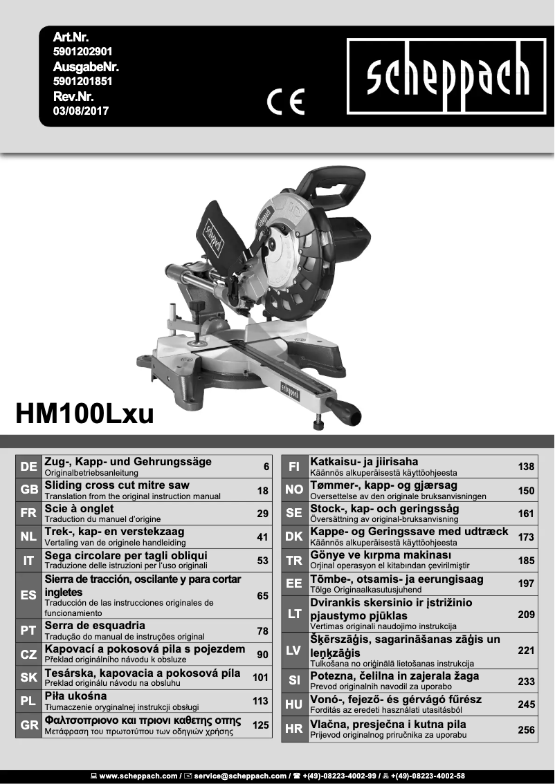 Page n°1 - Manuel utilisateur Scheppach HM100Lxu
