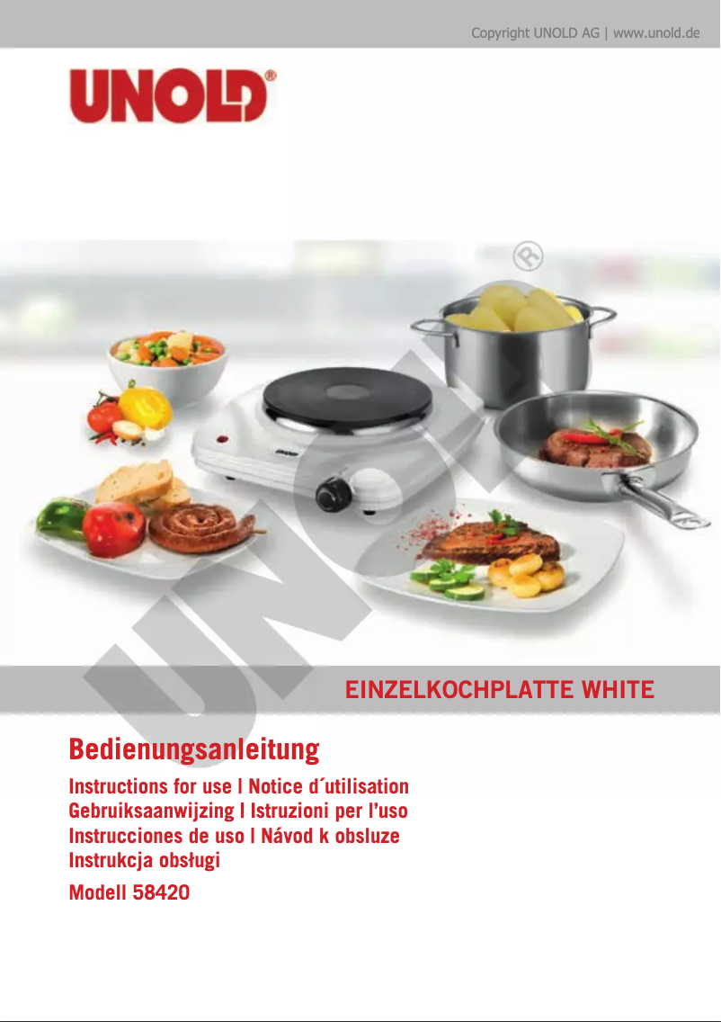 Página 1 del manual Manual de usuario Unold white 58420