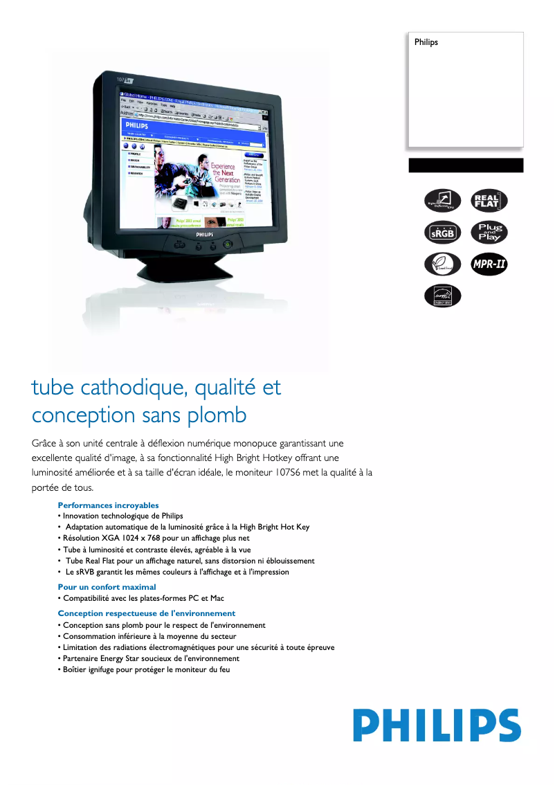 Page n°1 - Fiche technique Philips 107S66