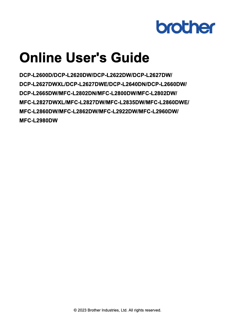 Image de la première page du manuel de l'appareil MFC-L2802DN