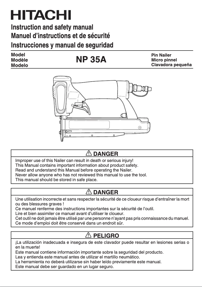 Image de la première page du manuel de l'appareil NP35A