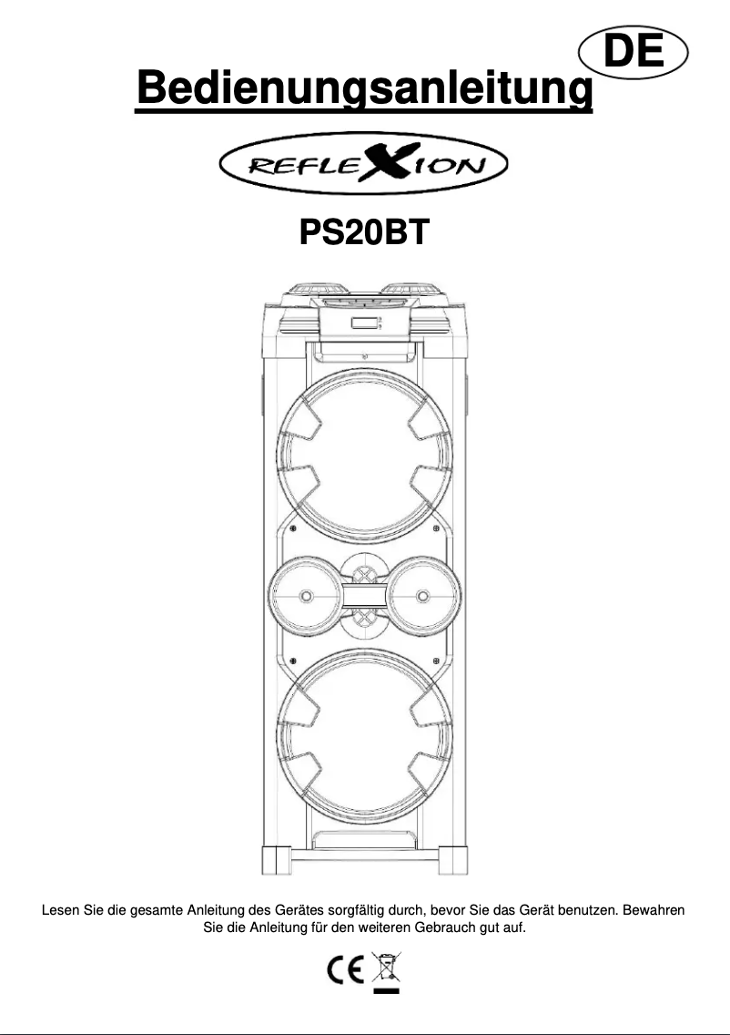 Página 1 del manual Manual de usuario Reflexion PS20BT