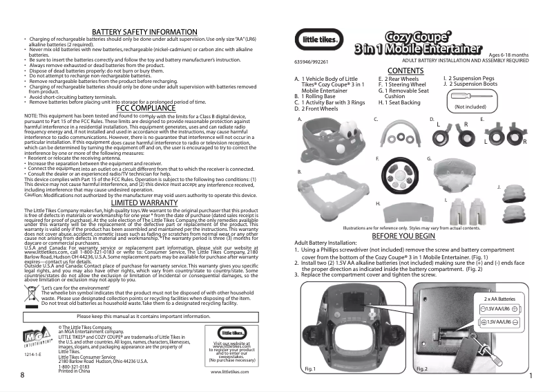 Image de la première page du manuel de l'appareil Cozy Coupe 3 in 1 Mobile Entertainer Princess