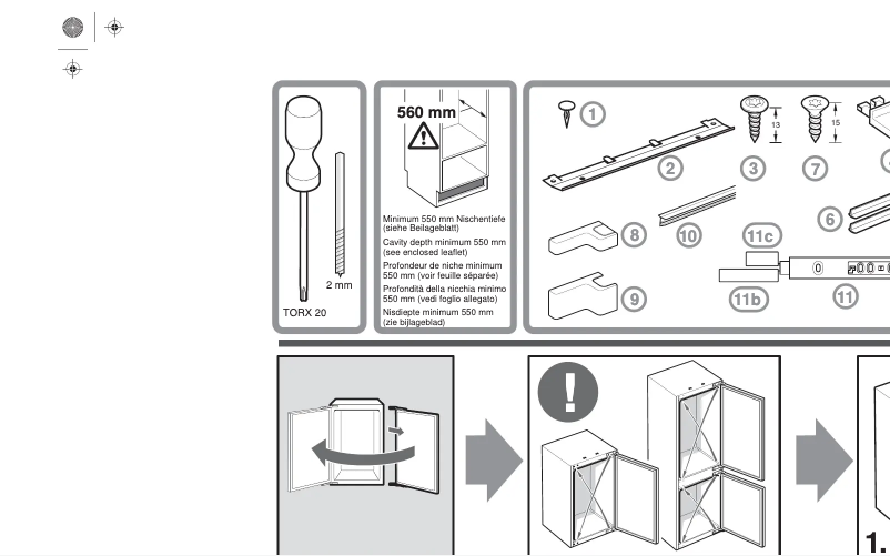 Page 1 de la notice Guide d'installation Bosch KIV32X22GB