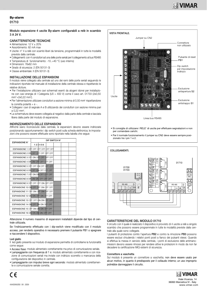 Page n°1 - Instructions / montage Vimar 01710
