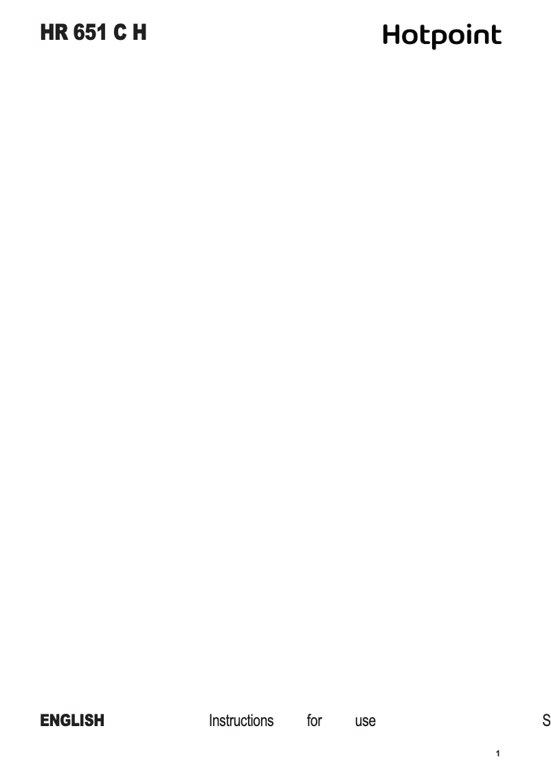 Page 1 de la notice Mode d'emploi Hotpoint HR 651 C H