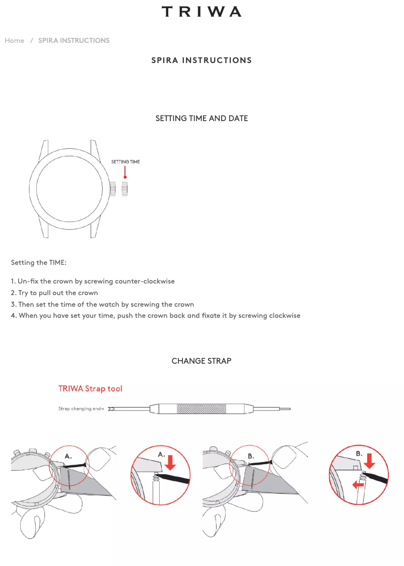 Página 1 del manual Manual de usuario Triwa Spira