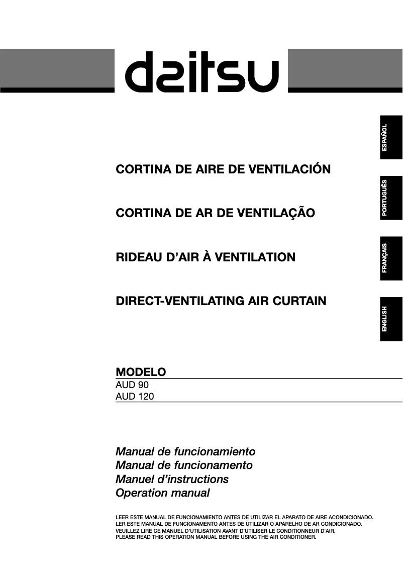 Image de la première page du manuel de l'appareil AUD 90