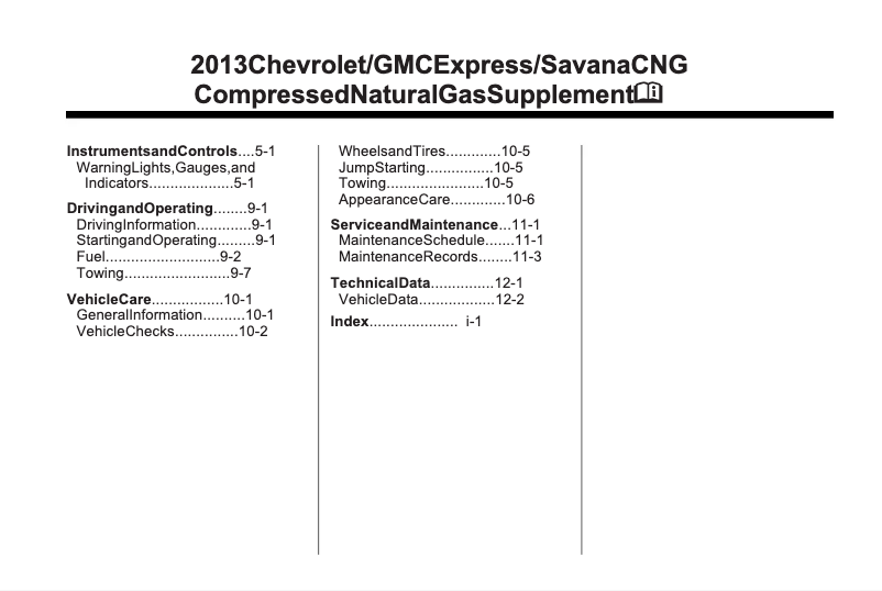 Page 1 de la notice Manuel utilisateur GMC Express (2013)