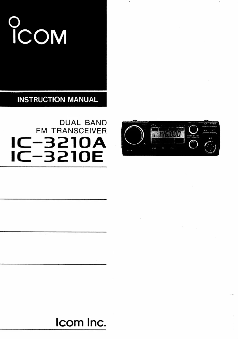 Page 1 de la notice Manuel utilisateur ICOM IC-3210A