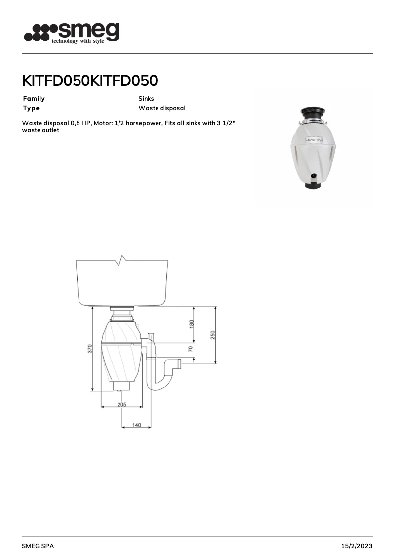 Página 1 del manual Folleto Smeg KITFD050
