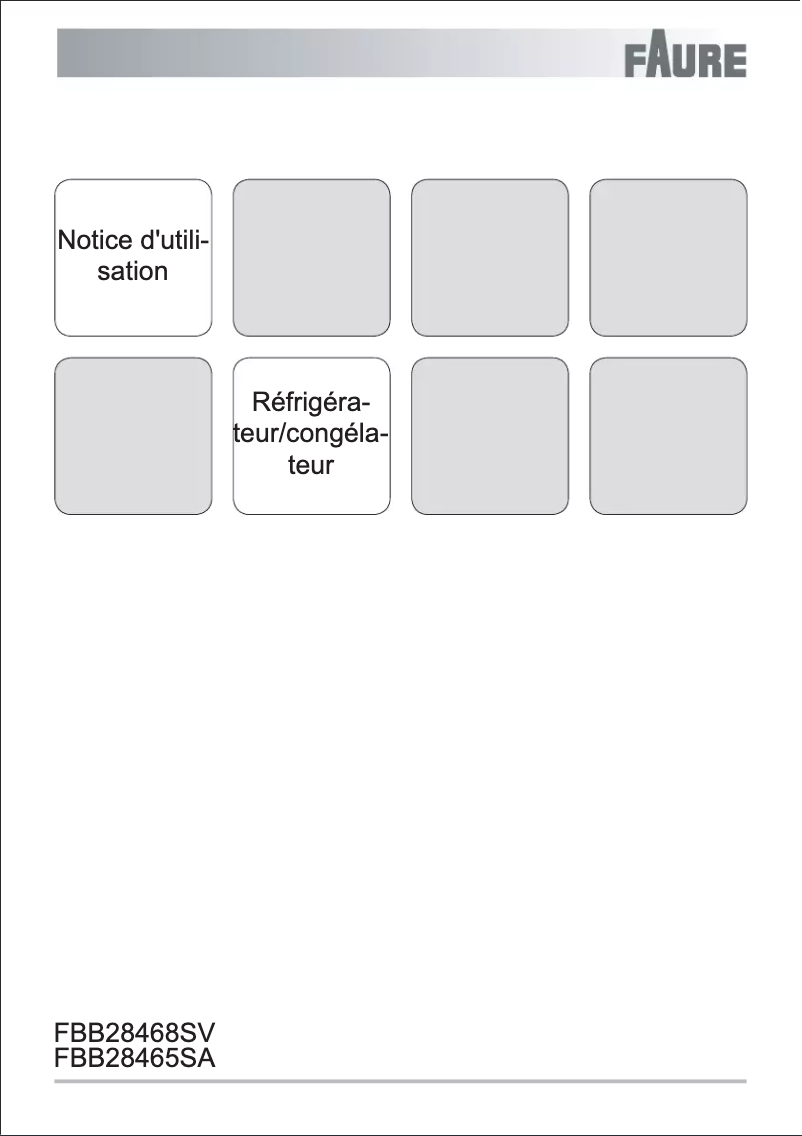 Page 1 de la notice Manuel utilisateur Faure FBB28468SV