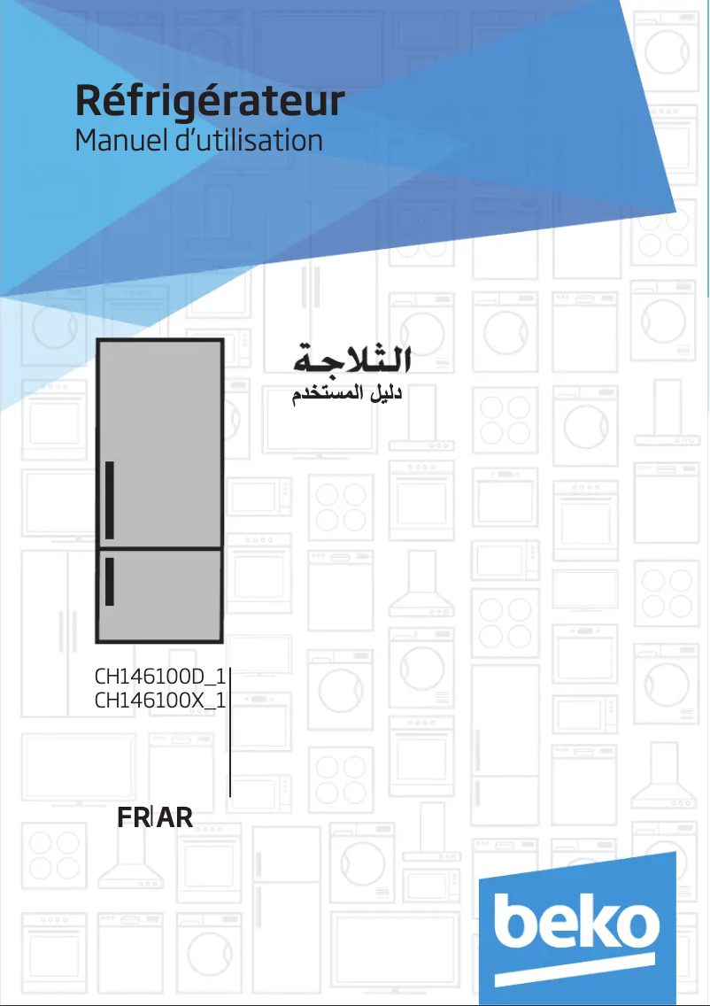 Page 1 de la notice Manuel utilisateur Beko CH146100D/1