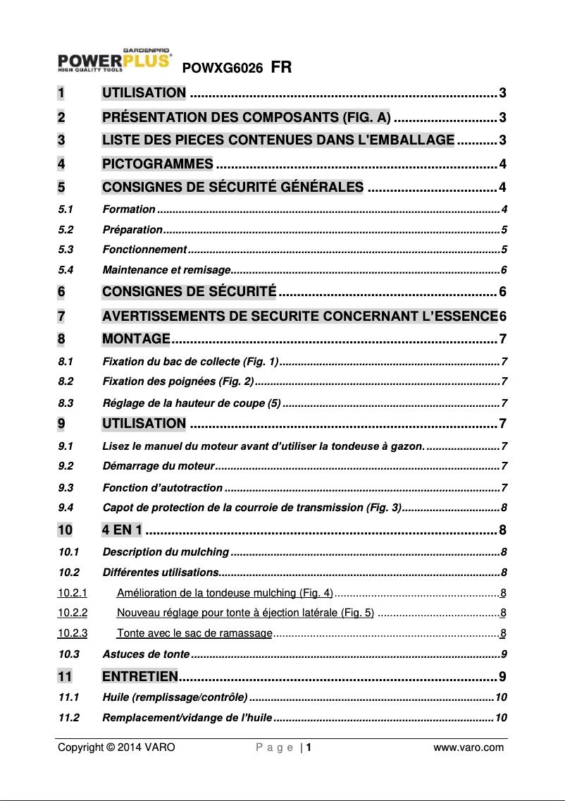 Página 1 del manual Manual de usuario PowerPlus POWXG6026