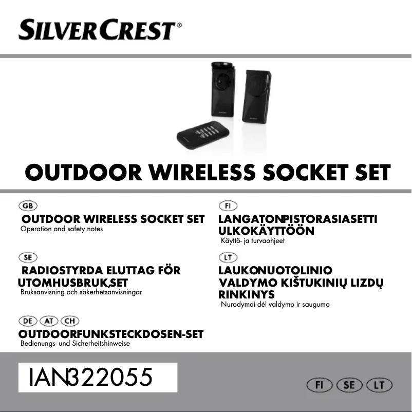 Page 1 de la notice Manuel utilisateur SilverCrest IAN 322055