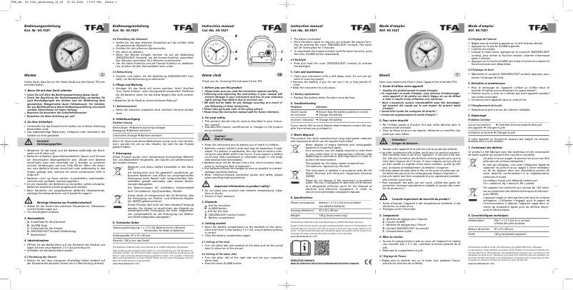 Page n°1 - Manuel utilisateur TFA 60.1021.04