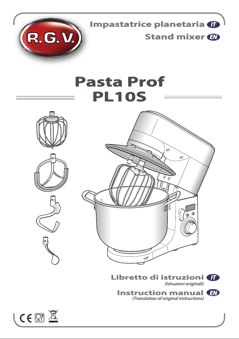 Image de la première page du manuel de l'appareil Pasta Prof PL10S