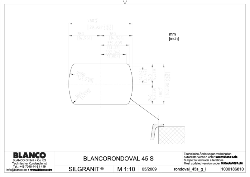 Page 1 de la notice Manuel utilisateur BLANCO RONDOVAL 45 S