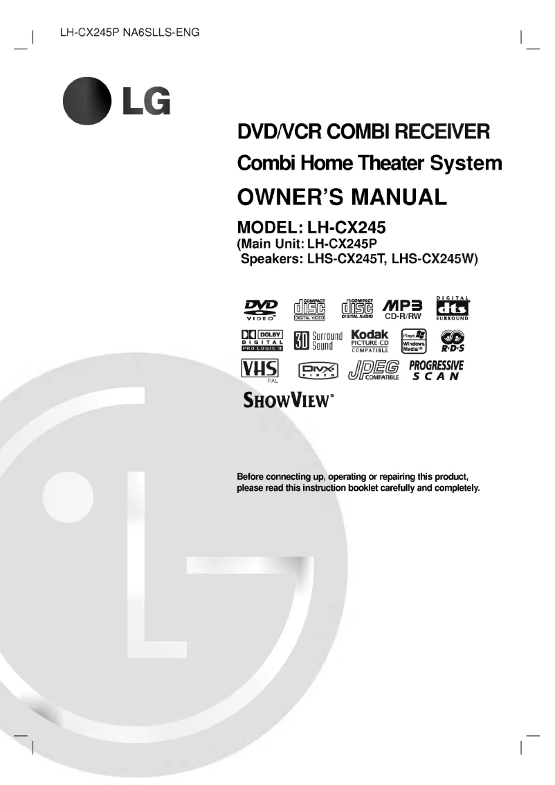 Page 1 de la notice Manuel utilisateur LG LH-CX245P