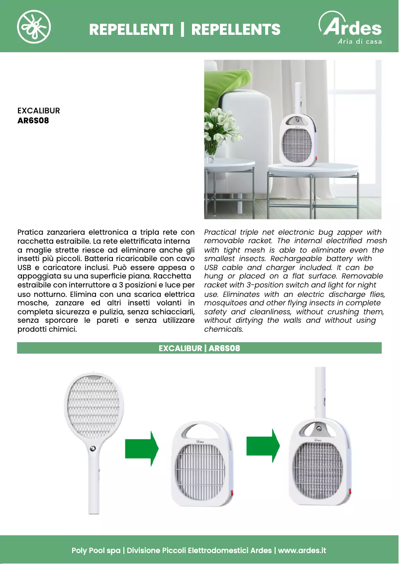 Page 1 de la notice Fiche technique Ardes AR6S08