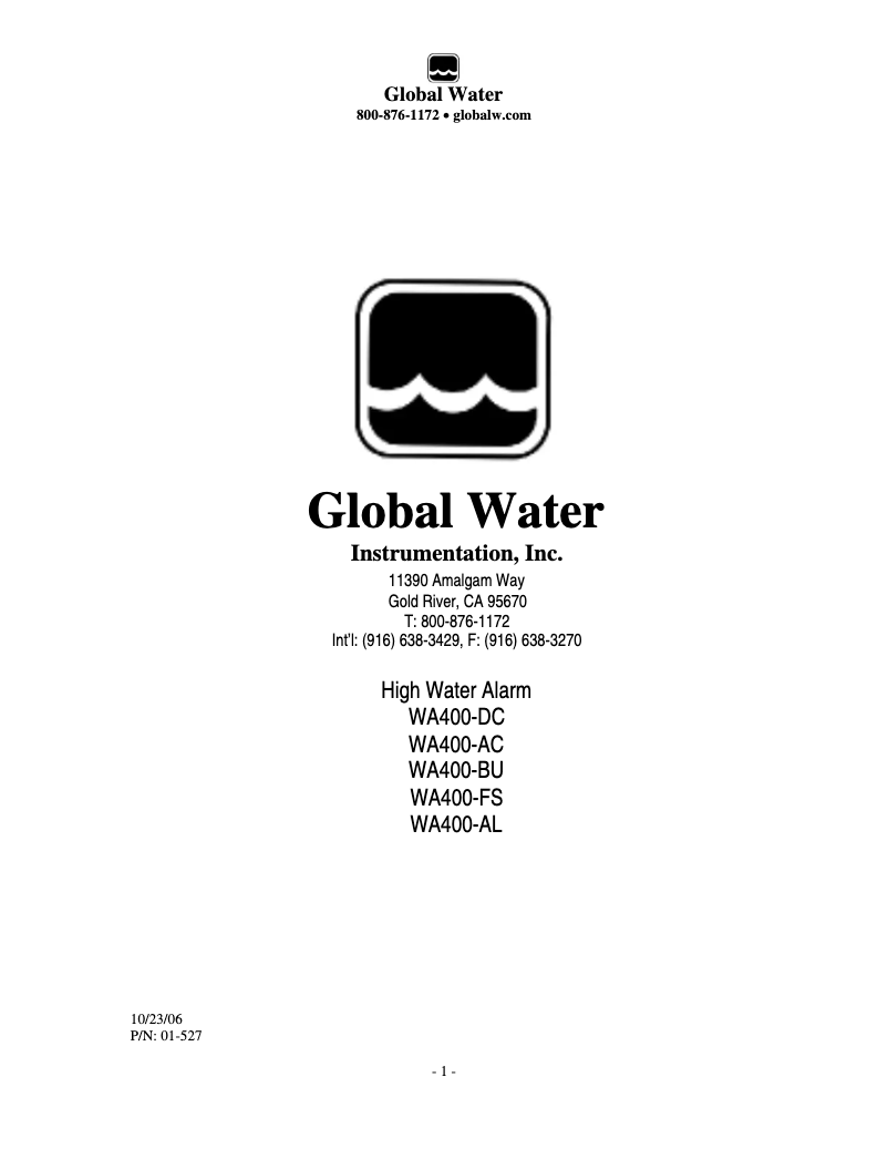 Image de la première page du manuel de l'appareil WA400