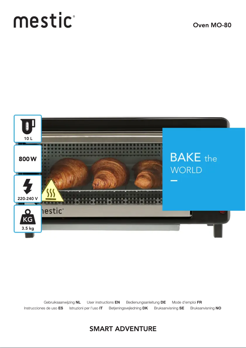 Page 1 de la notice Manuel utilisateur Mestic MO-80