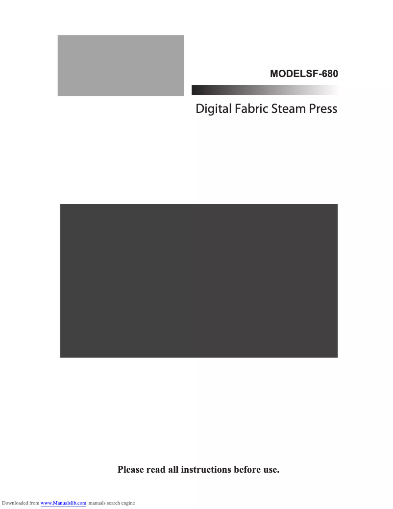 Image de la première page du manuel de l'appareil SF-680