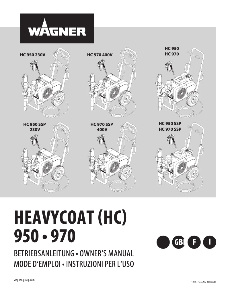 Page n°1 - Manuel utilisateur Wagner HeavyCoat 950 G SSP