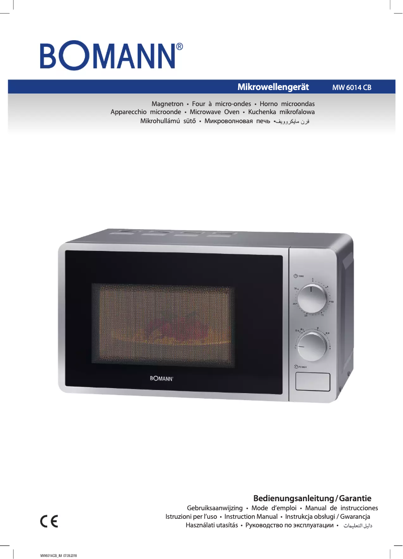 Page 1 of the manual Instruction Manual Bomann MW 6014 CB