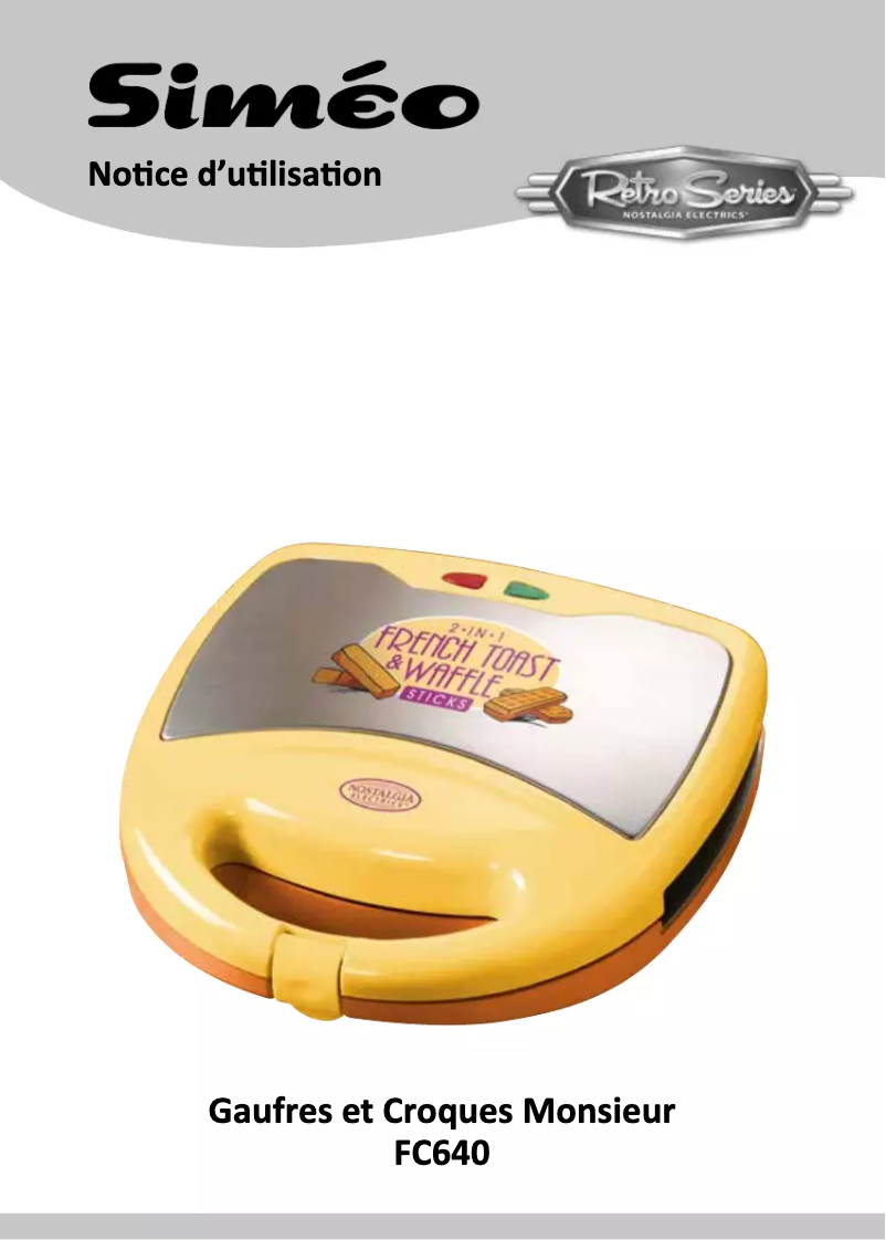 Page 1 de la notice Manuel utilisateur Domena FC 640