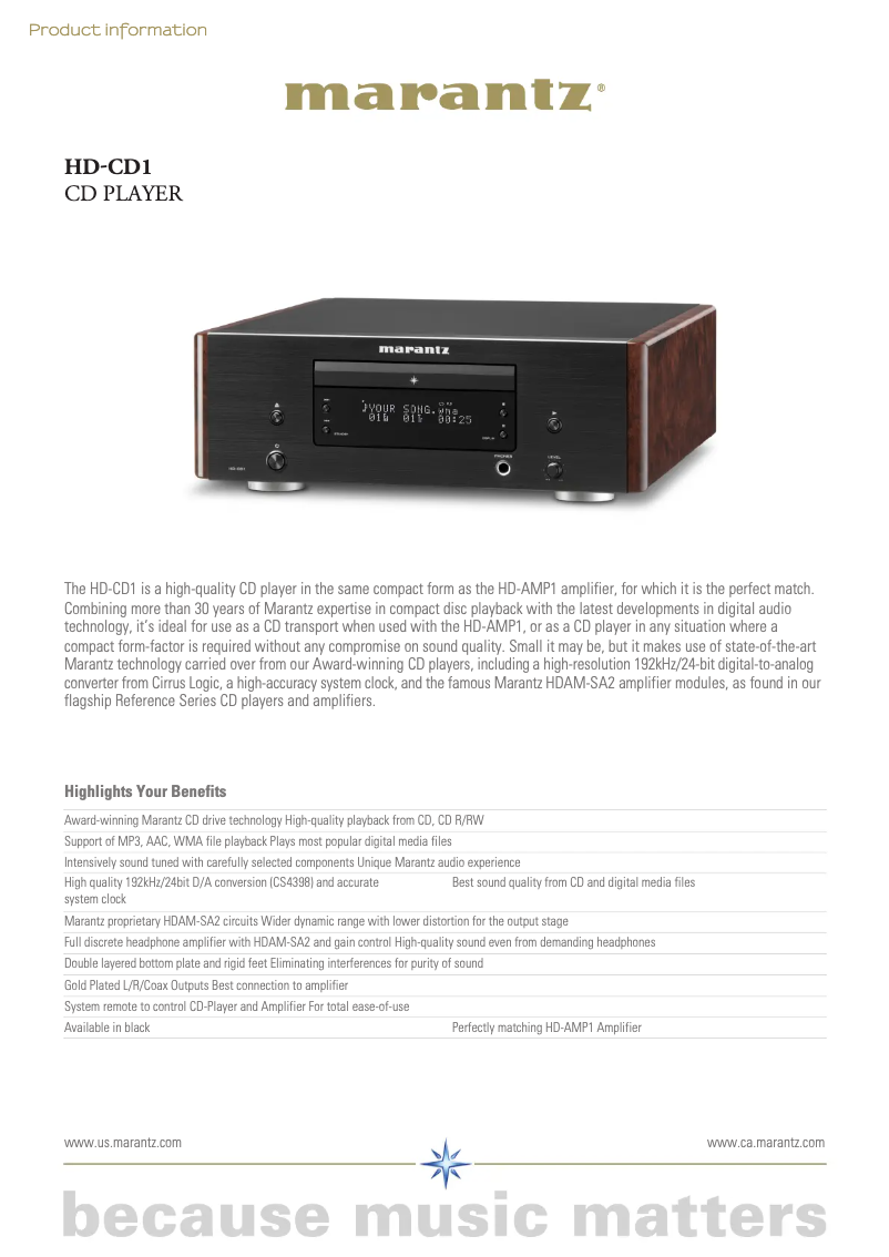 Image de la première page du manuel de l'appareil HD-CD1