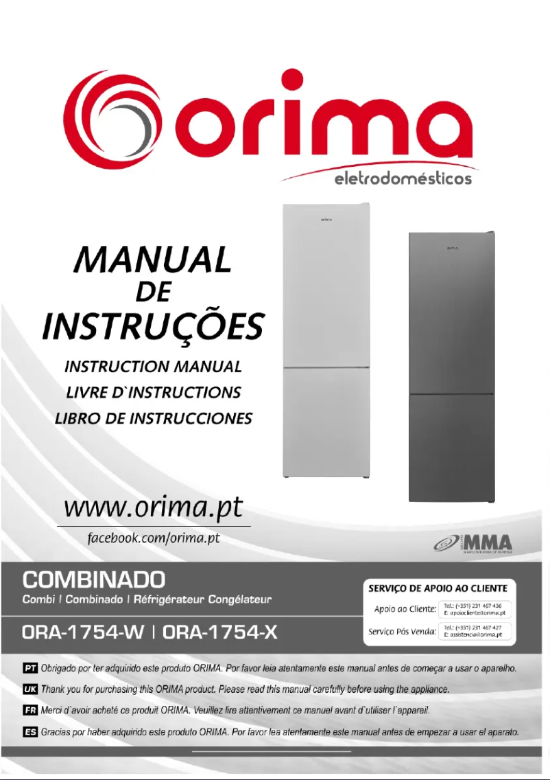 Page 1 de la notice Manuel utilisateur Orima ORA-1754-W